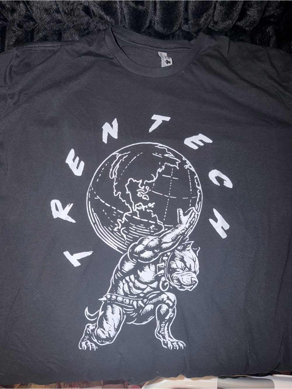 Black Short-Sleeve Graphic Tee with Atlas Bulldog